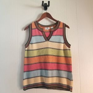 Vintage Rainbow Sweater Cotton Vest